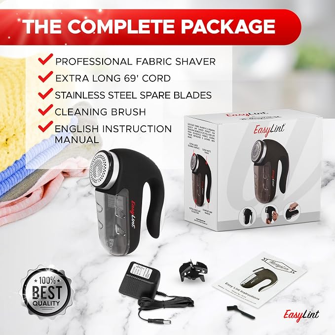 EasyLint Professional Fabric Shaver Lint Remover, Electric Sweater Shaver - Image 6