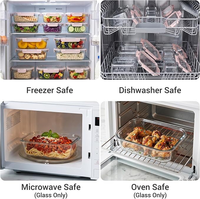Dealusy 10 Sets 36 oz & 12 oz Glass Food Storage Containers - Image 5