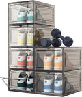HOMIDEC Shoe Storage, 6 Pack Shoe Organizer Clear Hard Plastic Shoe Box by DecorateYourHome