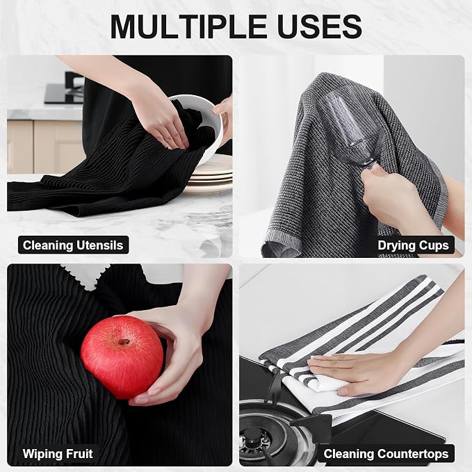 Homaxy Cotton 380 GSM Premium Kitchen Towels, 12 Pack - Image 4