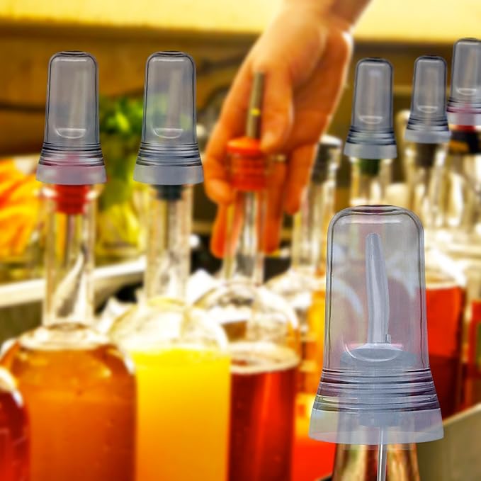 Esatto 24 Pieces Pour Spout Covers - Translucent Liquor Bottle Toppers, Universal Bottle Pour Dispenser, Liquor Bottle Covers Bottle Cover Dust for Home Kitchen Tools Supplies