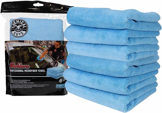 Chemical Guys, Workhorse Professional Microfiber Towels, 16 in, 6 Pk by ChemicalGuys