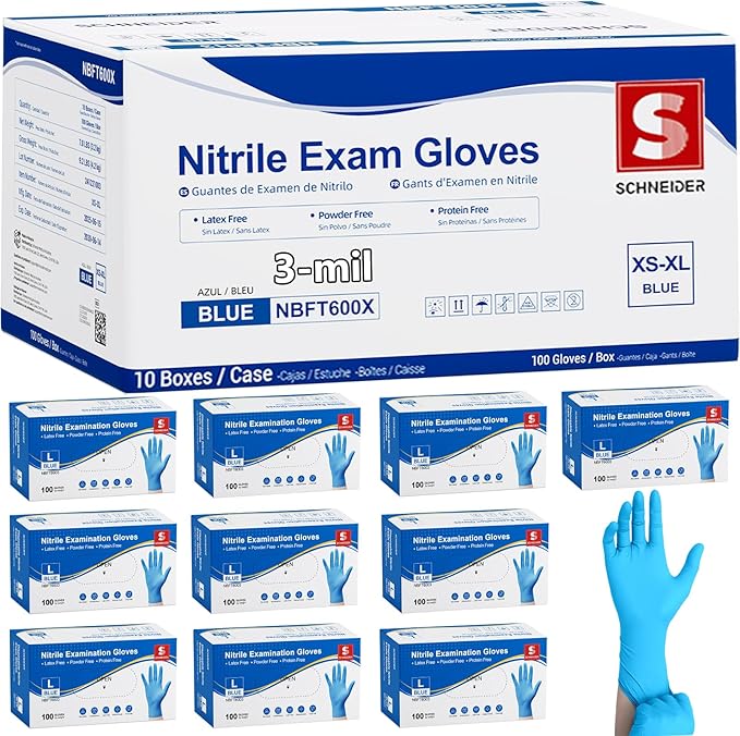 Schneider Medical Exam Glove, Gloves Disposable Latex Free, Powder Free by Schneider