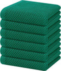Homaxy 100% Cotton Waffle Weave Kitchen Dish Towels 6-Pack, Dark Green | 13 x by Homaxy