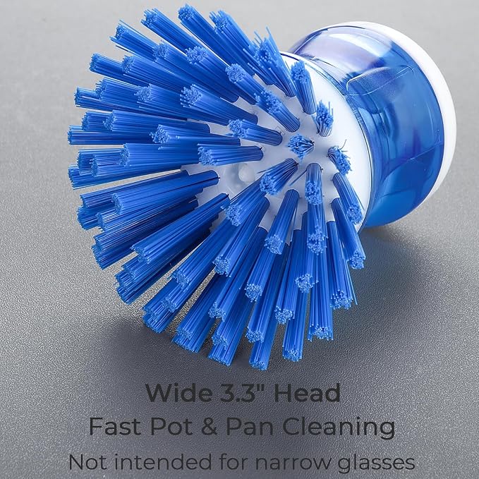 Dish Brush with Soap Dispenser, Stiff Bristles Dish Scrubber - Image 2