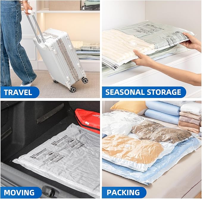 TAILI 8 Pack Vacuum Storage Bags, Jumbo Size, Cream | Vacuum Seal Bags - Image 9