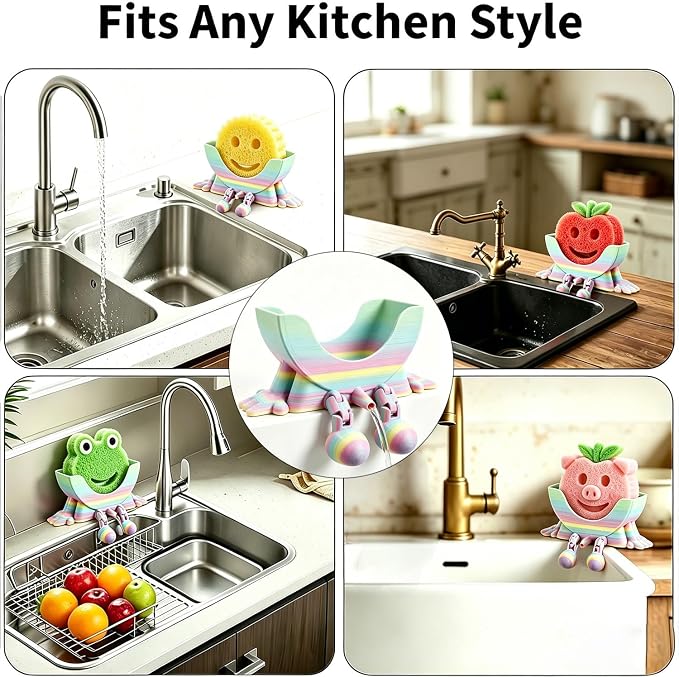 Creative Drainage Sponge Holder: Traceless Glue, 3D Printed Funny Kitchen Sink - Image 5
