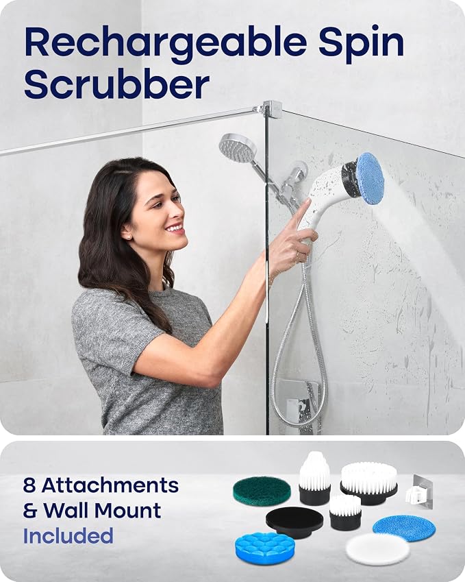 PUNOMO Electric Spin Scrubber for Bathroom & Shower, Power Cleaning Brush - Image 4