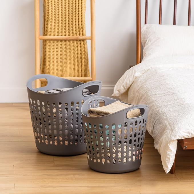 IRIS USA Plastic Laundry Hamper, 40L- 3 PK, Ventilation - Image 6