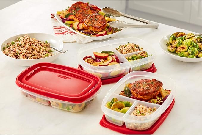 Rubbermaid EasyFindLids Meal Prep Containers 5.1 Cup Red - Image 6