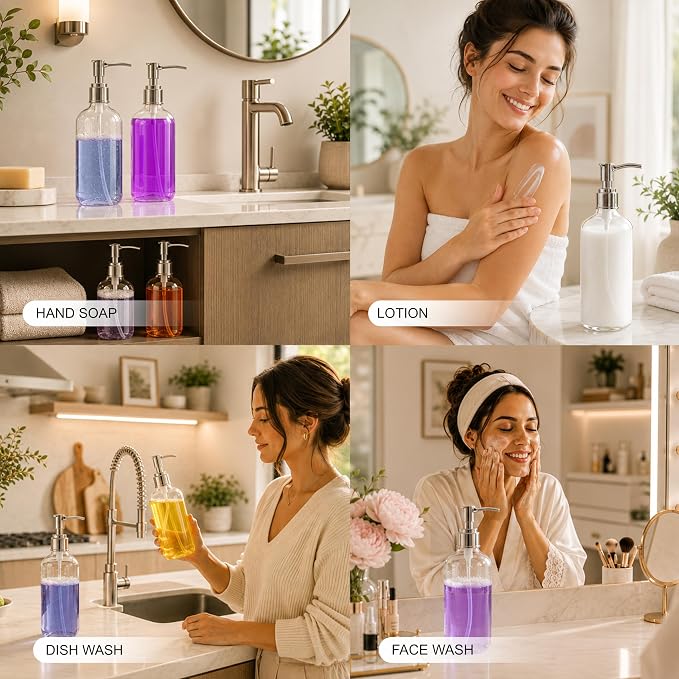 Refillable Clear Soap Dispenser Bottles - Image 4