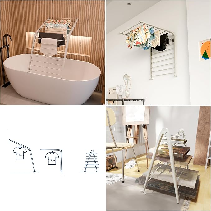 Whitmor Spacemaker Folding Drying Rack, Indoor Clothes Organizer - Image 4