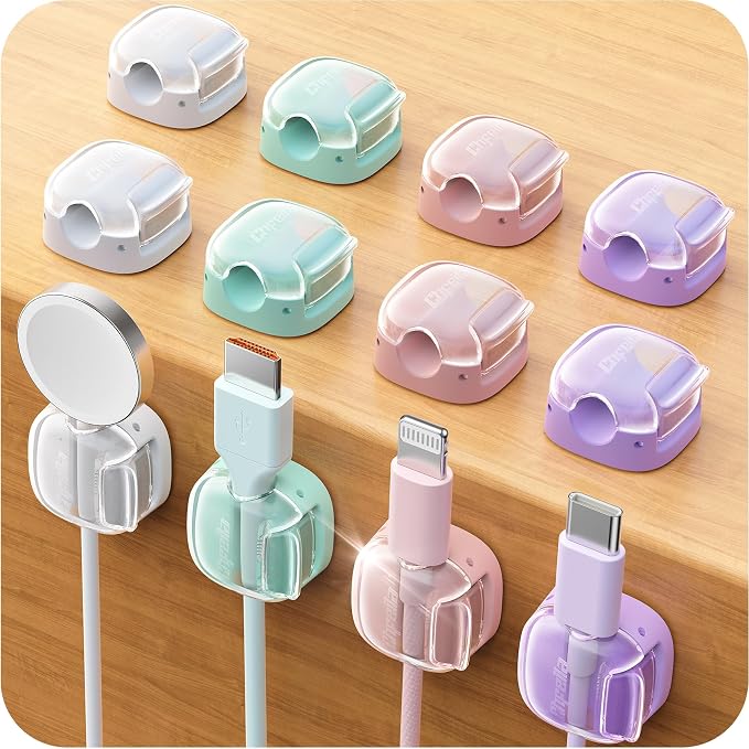 Chfeila Cable Clips, 8 Pack Cord Holder Cord Organizer, Cable Management | by Chfeila