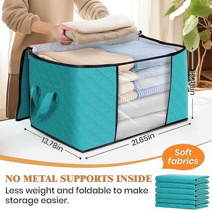 8 Pack Storage Bags for Clothes Blanket Storage Bins - Image 2