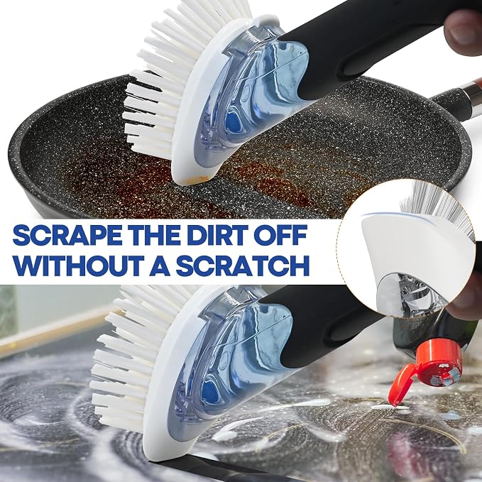 RIMAY Soap Dispensing Dish Brush Dish Scrubber - Image 5