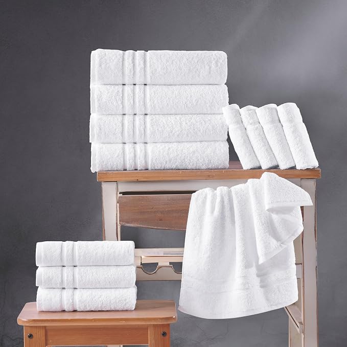 Hawmam Linen White Bath Towels 4 Pack 27 x 54 Inches 100% Turkish Cotton Soft - Image 5