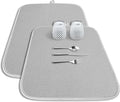 Kitsure 2 Pack Dish Drying Mat for Kitchen Counter, Light Gray | Microfiber by Kitsure