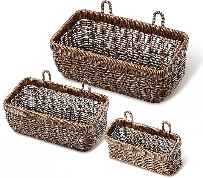 AceList Wall Hanging Basket, Boho Style Hand-Woven Hanging Storage Baskets by AceList
