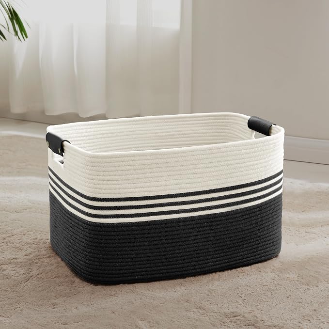 60L Woven Laundry Basket Hamper by SunNewt