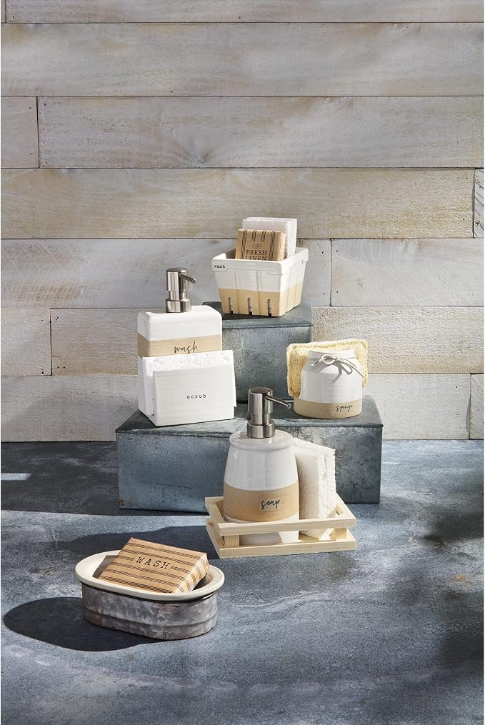 Mud Pie 41220001 Stoneware Sponge Holder, 3 1/2" x 3 1/2" - Image 2