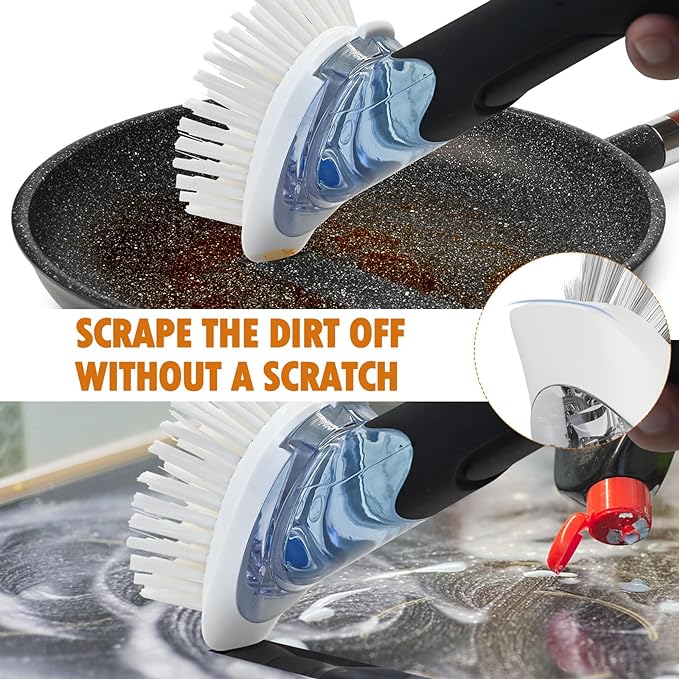 RIMAY Soap Dispensing Dish Brush Set - Image 3