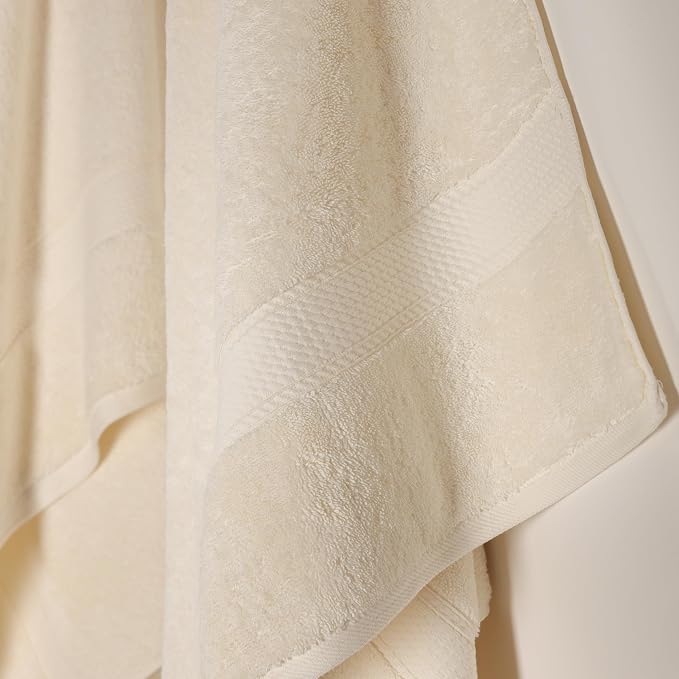 SUPERIOR Egyptian Cotton Plush & Absorbent, Bath Towel Set of 2, Cream | Quick - Image 3