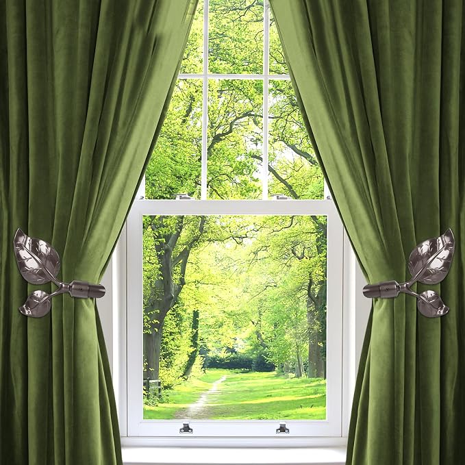 HIKMLK Leaf Shaped Curtain Tieback Holdbacks 2pcs, Handmade Metal Curtain Side - Image 6