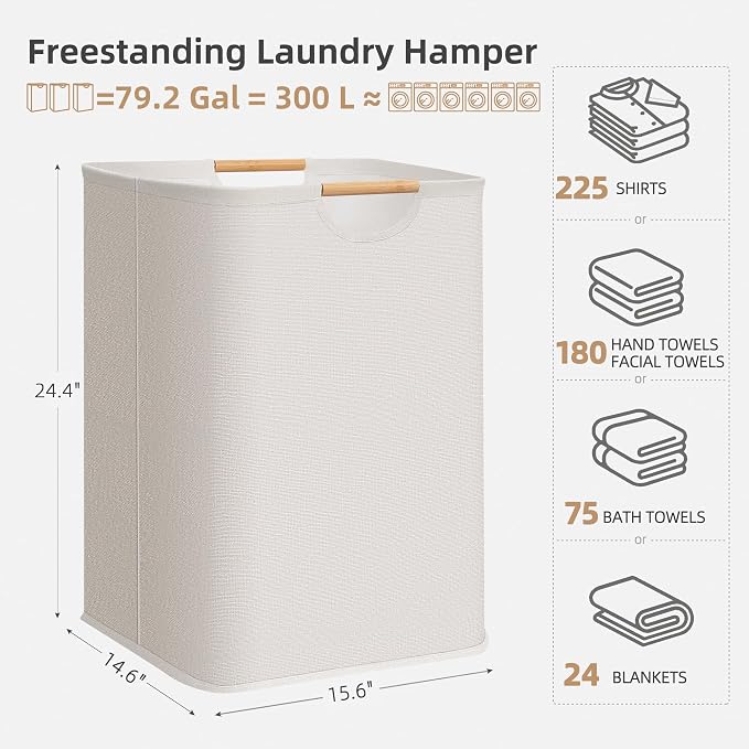 STORAGE MANIAC 3-Pack Large Laundry Hamper, 100L Collapsible Laundry Basket - Image 4