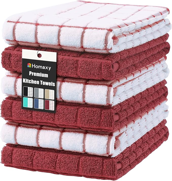 Homaxy Large Premium Cotton Kitchen Towels 16"x 28", 6 Pack by Homaxy