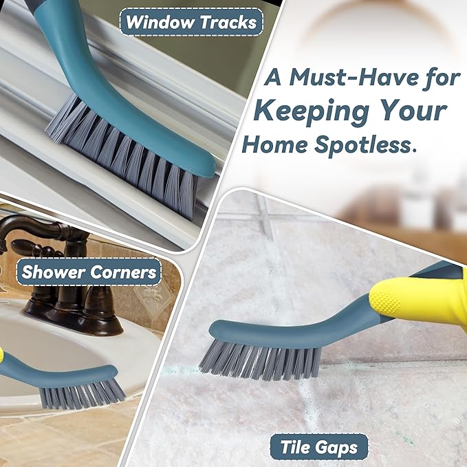 2 Pack Grout Scrub Brush with Stiff Bristles | Small Cleaning Brush - Image 7