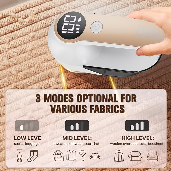 DBC Fabric Shaver with Seperate Lint Box, LED Display, 15000r/Min Powerful Motor - Image 4