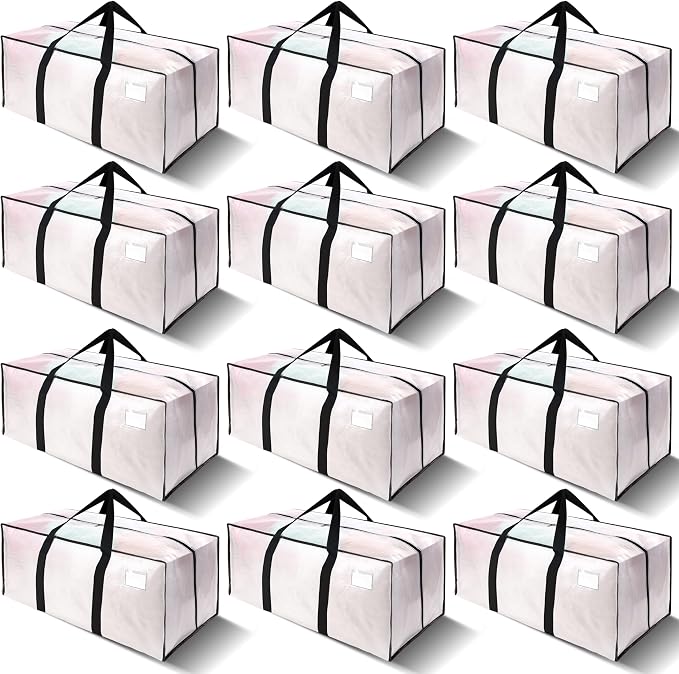 VELVETSURE 12 Pack Heavy Duty Large Moving Bags W/Backpack Straps by VELVETSURE