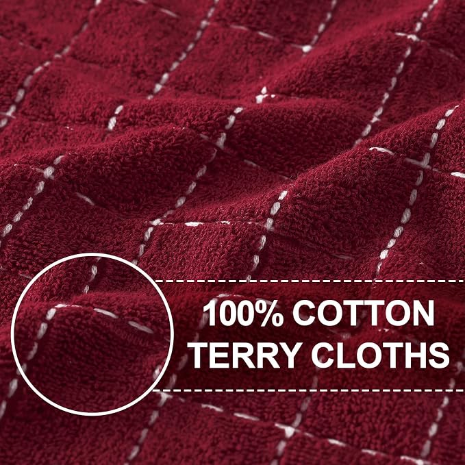 Homaxy 100% Cotton Terry Kitchen Towels, 12 Pack - Image 2