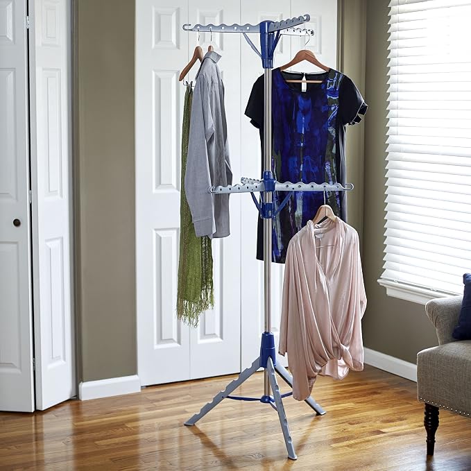 Household Essentials 5012-1 Portable 2-Tier Clothes Drying Rack Tri-pod | Dry - Image 9