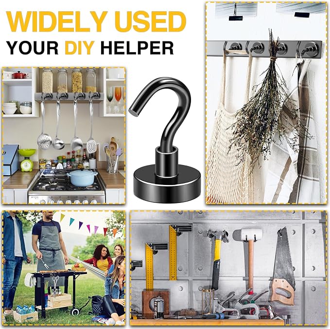 DIYMAG Magnetic Hooks, 50lbs Heavy Duty Magnets - Image 6