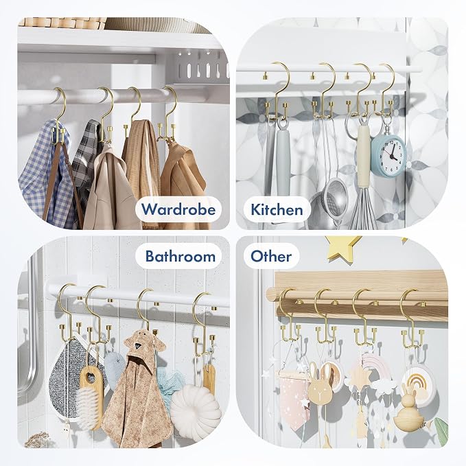 Bathway Shower Curtain Hooks Gold Shower Curtain Rings - Image 8
