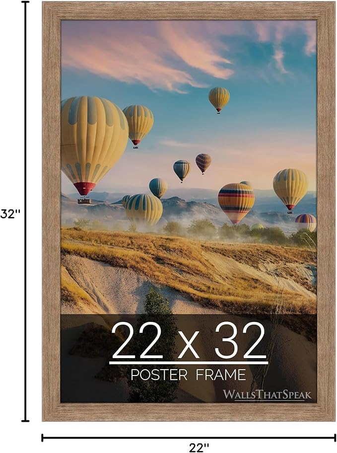 wallsthatspeak 22x32 Brown Barnwood Picture Frame for Puzzles Posters Photos or Artwork