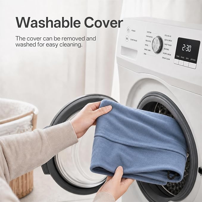 Sunolga Door Draft Stopper, Removable Washable Cover, Dusty Blue | Weighted Gap - Image 3