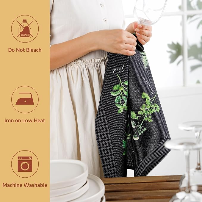 Maison d' Hermine Kitchen Towels Set of 2 Reusable 100% Cotton 27.50" x 20" - Image 5