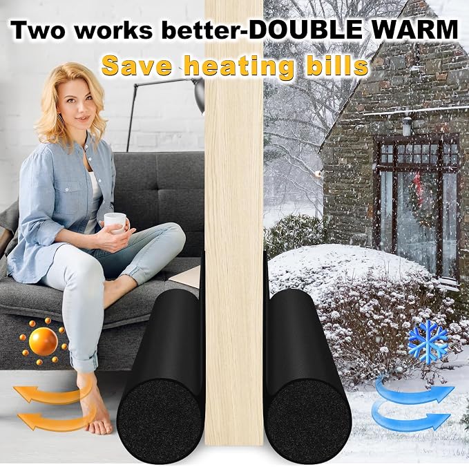 HomeProtect Door Draft Stopper 2 Pack Adjustable, Door Sweep - Image 5