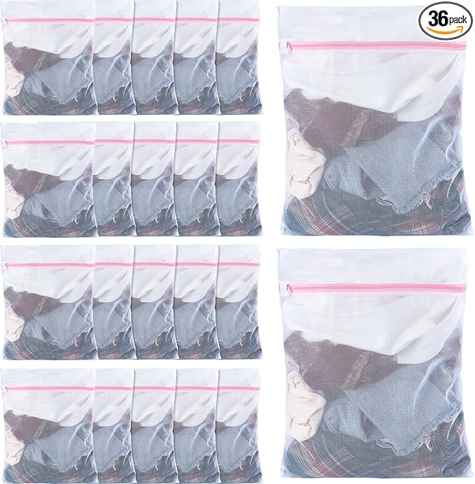 Nuenen 36 Pieces Mesh Laundry Bags Fine Mesh Wash Bags by Nuenen