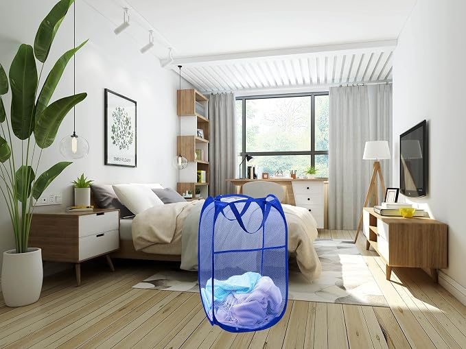 Mesh Laundry Hamper, Pop Up Laundry Basket, Collapsible Clothes Storage Bin - Image 4