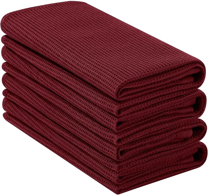 Homaxy 100% Cotton Waffle Weave Kitchen Towels, 4 Pack by Homaxy
