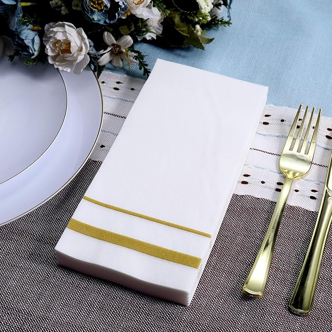 FOCUSLINE 200 Linen Feel Disposable Bathroom Napkins, Soft and Absorbent Paper - Image 3