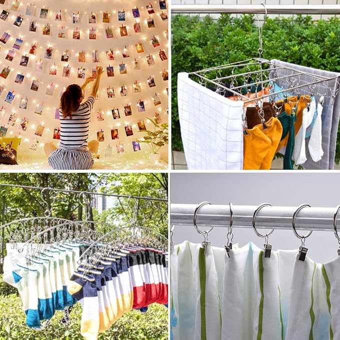 40 Pack Rings Curtain Clips Rustproof Metal Window Drapery Decorative Clips - Image 7