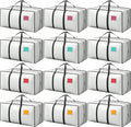 12 Pack Moving Bags with Full-Open Side Zipper, Extra Large 93L Heavy Duty by RMOHRO