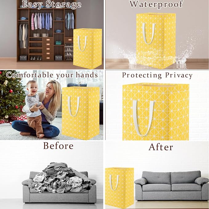 Waterproof Laundry Hamper Collapsible Laundry Basket Extended Cotton Handle - Image 3