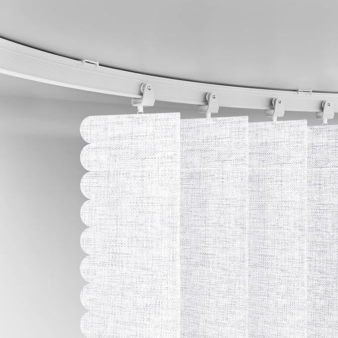 100% Blackout Room Divider Curtains - Total Privacy Curtain Panel, Thermal Insulated Noise Reduction Curtain for Bedroom Windows,Include Ceiling Curtains Track(White, W180 x L96, 1 Pack)