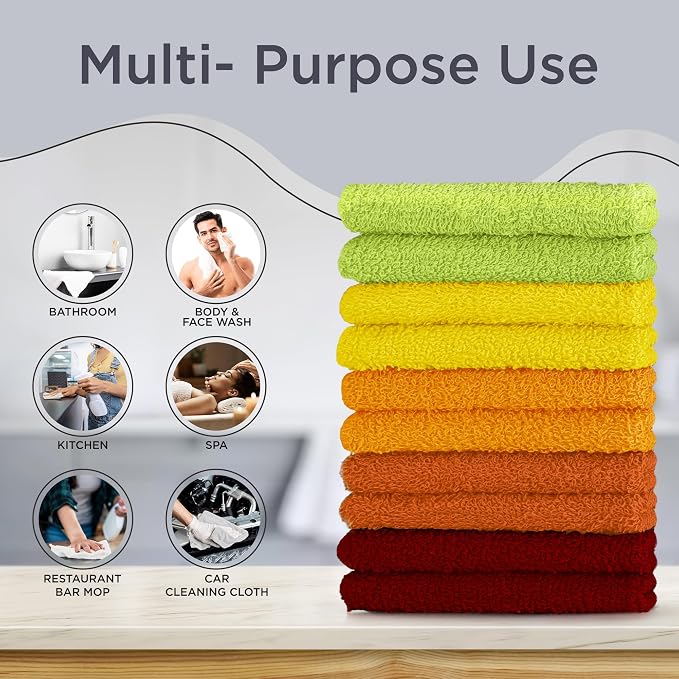 DecorRack 100% Cotton Washcloths 12x12 in - Image 2