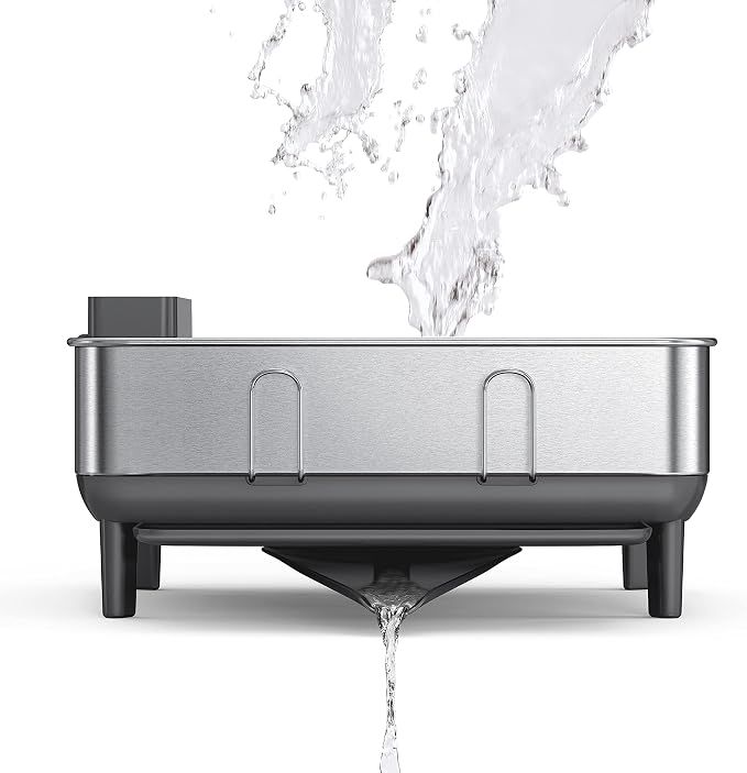 simplehuman Steel Frame Dishrack, Compact Dish Drying Rack - Image 5